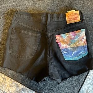 Hand painted Levi’s 501 shorts